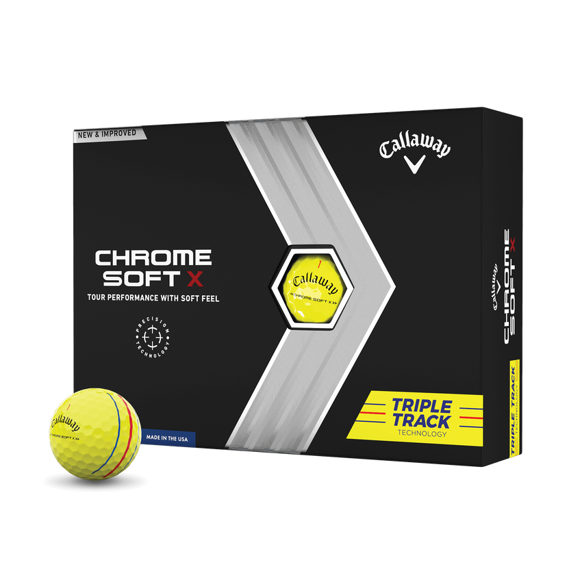 Chrome Soft X Triple Track Yellow Golf Balls (Dozen)