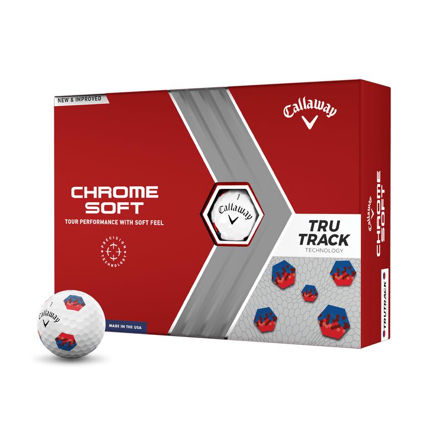 Chrome Soft Red And Blue TruTrack Golf Balls (Dozen)